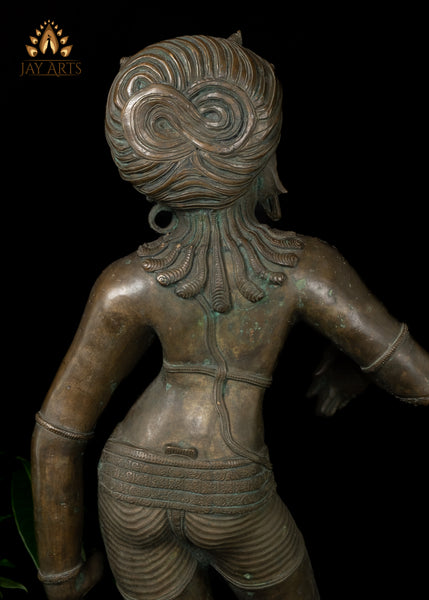 37” Bronze Rishabadeva Shiva (Lord of the Bull) Chola Style Lost-Wax Method Sculpture