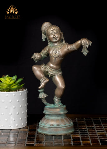 11" Brass Dancing Baby Krishna