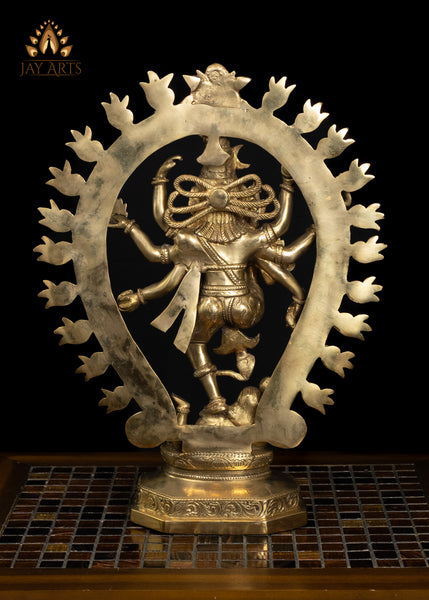 16" Dancing Shiva Brass Statue Urdhva Tandava of Shiva