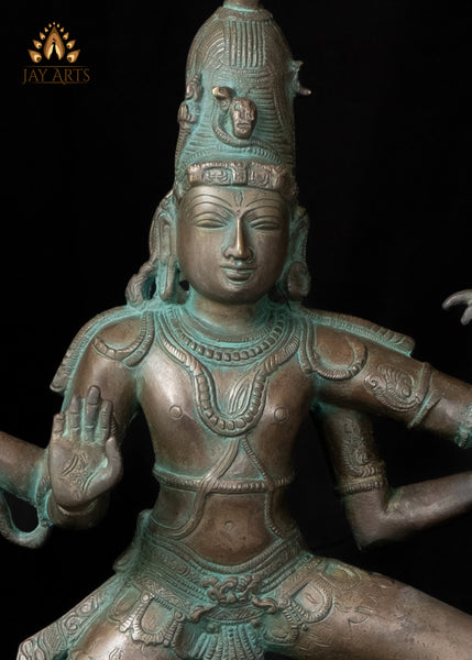 22" Dancing Shiva Parvathi Brass Statue