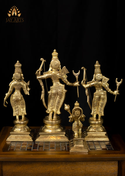 15" Sri Ram Parivar Set Brass Statue