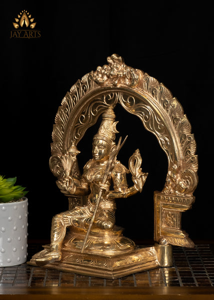 13" Goddess Rajarajeshwari (Lalita Devi) Divine Mother Panchaloham Bronze Statue
