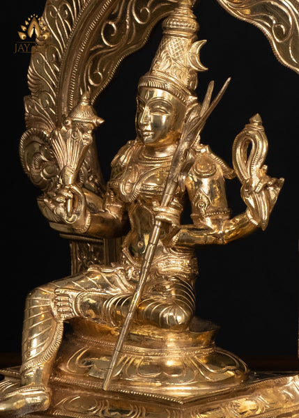 13" Goddess Rajarajeshwari (Lalita Devi) Divine Mother Panchaloham Bronze Statue