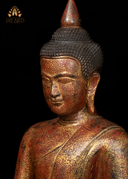 15" Cambodian Wood Buddha in Meditation - Symbol of Inner Peace and Wisdom