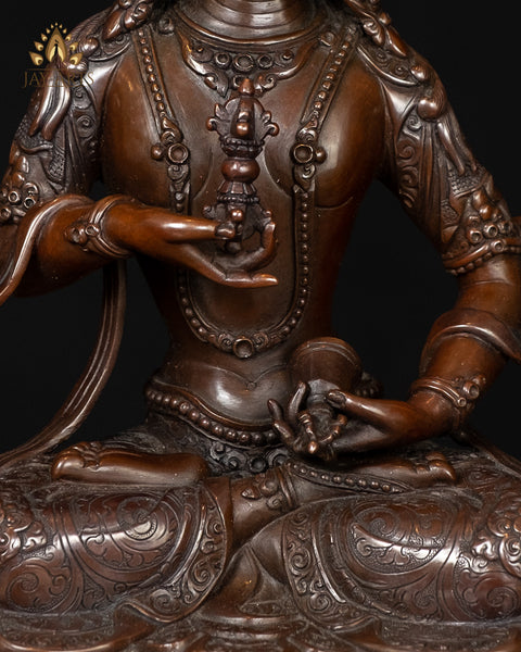 10" Buddhist Vajrasattva Statue - Copper Statue from Nepal