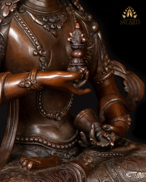 10" Buddhist Vajrasattva Statue - Copper Statue from Nepal