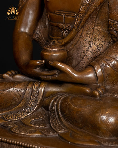 13" Amitabha Buddha - Buddha of Infinite Light - Copper Statue from Nepal