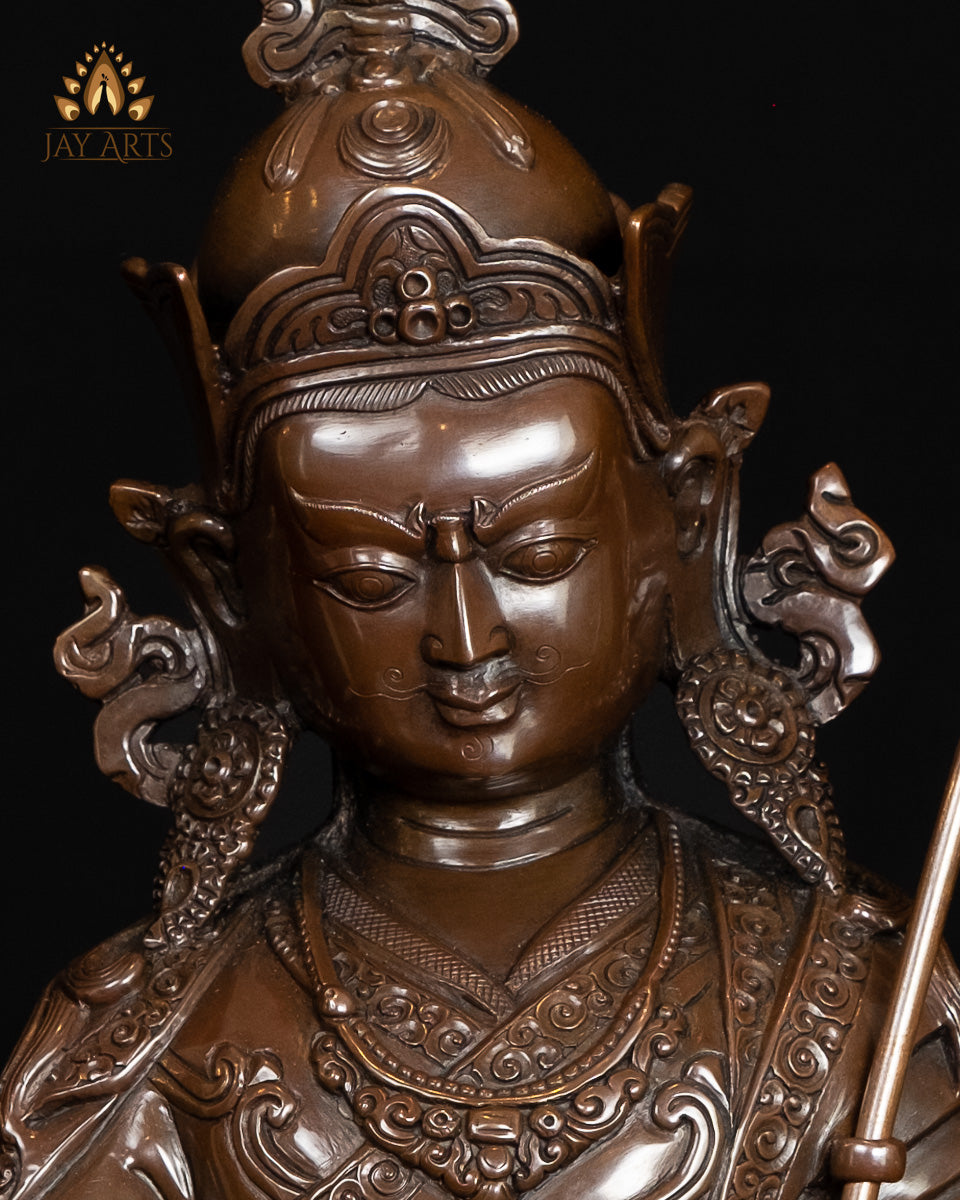 14" Guru Rinpoche The LotusBorn Master Copper Statue from Nepal
