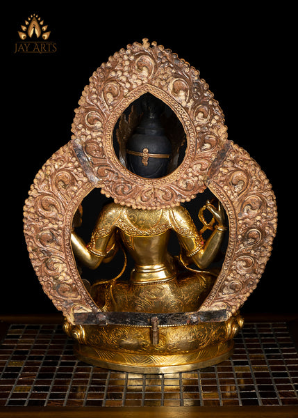 16" Nepalese Style Goddess Saraswati Copper Statue