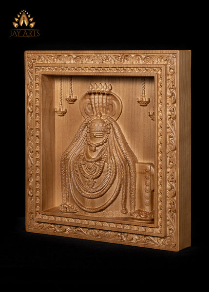 Lord Arunachalesvara Wood Carving 13"H x 12"W - Shiva Lingam Wood Wall Panel