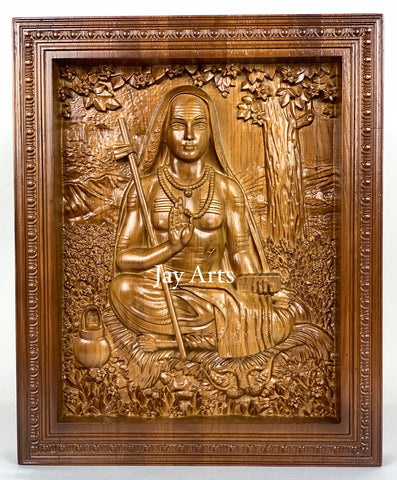 Adi Shankara - Oak wood panel (15.0 inch height)
