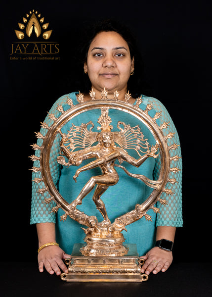 Bronze Nataraja Statue 23" - Lost-Wax Method Sculpture