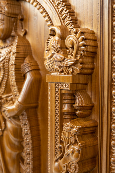 Lord Murugan ( The Tamil God ) - Ashwood Panel 24" x 19"