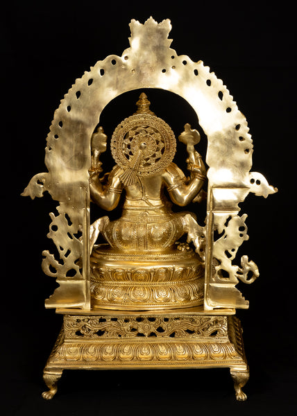 Shri Vighna Vinayaka - A Magnificent Gesture of Lord Ganesha 28" Brass Statue
