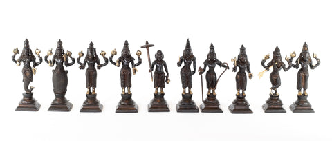 Dasavataram Set - The Ten Incarnations of Lord Vishnu (Black Finish)