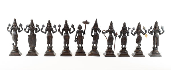 Dasavataram Set - The Ten Incarnations of Lord Vishnu (Black Finish)