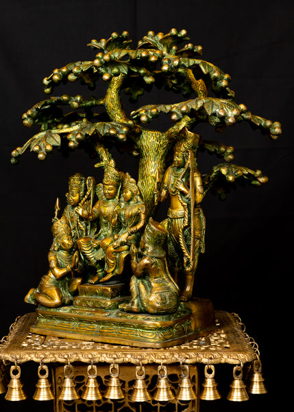 Ram Parivar under a Tree 18" Brass Statue