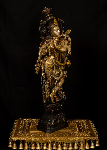 Sri Krishna - Vasudeva Putra 29" - An Avatar of Lord Vishnu (Antique brown finish)