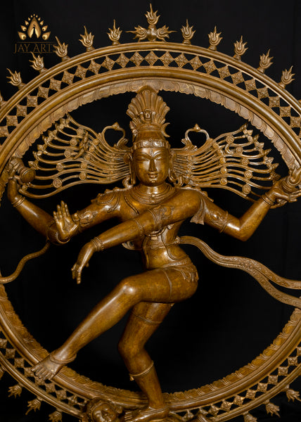 Bronze Nataraja Statue 40" - The Cosmic Dancer - Lost-Wax Method Sculpture