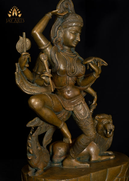Bronze Dancing Ardhanareeswara 20" Lost-Wax Method Sculpture