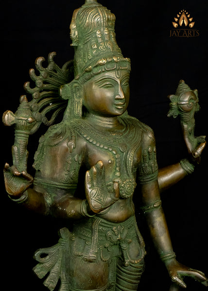 Lord Hari-Hara (Shankaranarayana) A composite deity of Shiva and Vishnu 21" Brass Statue