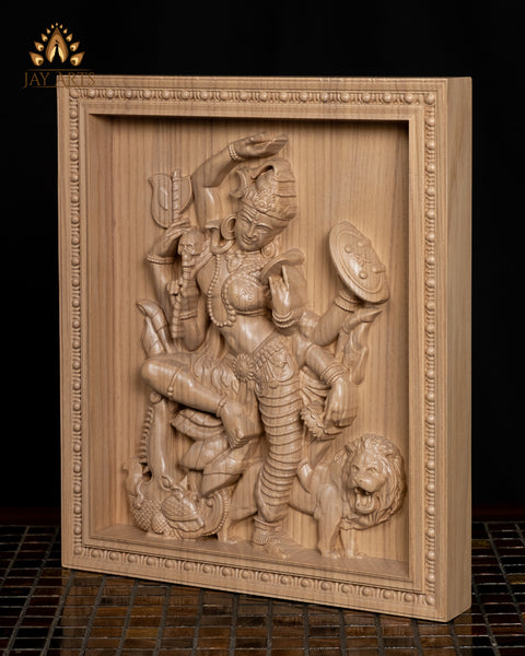 Dancing Ardhanarishvara (Shiva Shakthi) 13" x 11" Ash wood carving - Hindu God Wood Carving