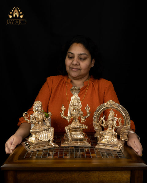 Goddess Bala Tripura Sundari (Balambika) 8" Panchaloham Bronze Idol