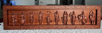 The Ten Incarnations of Lord Vishnu - The Grand Panel of Dasavataram 11" x 44"