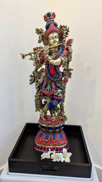 Sri Krishna 29" - The God of Compassion (Inlay antique)