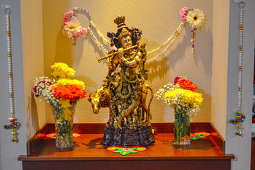 Lord Krishna - The Divine Flutist with a Cow