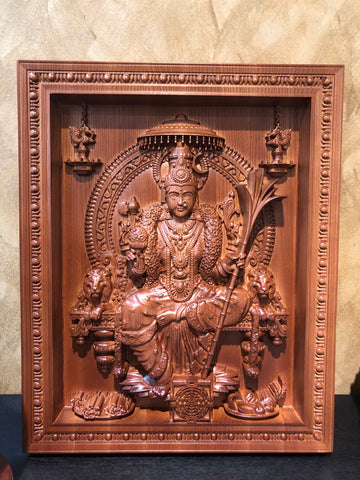 Goddess Lalita Devi - Ash wood wall panel