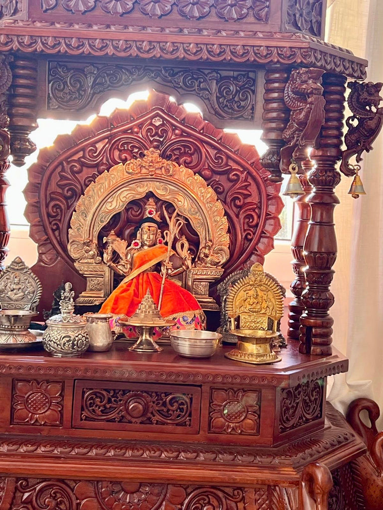 13" Goddess Rajarajeshwari (Lalita Devi) Divine Mother Panchaloham Bronze Statue