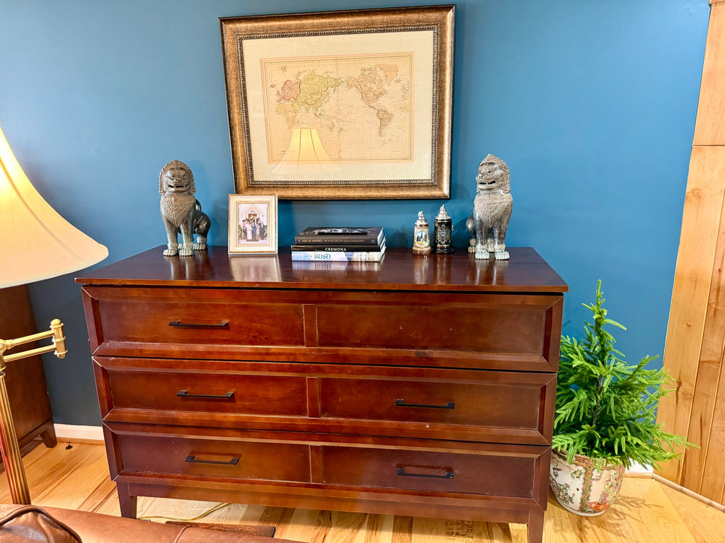 15" Cambodian Bronze Standing Temple Lions Exudes Power and Elegance