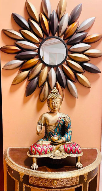 Preaching Buddha with base supported by Lion paws