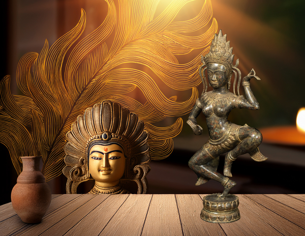 22" Cambodian Apsara – Celestial Dancer Bronze Sculpture