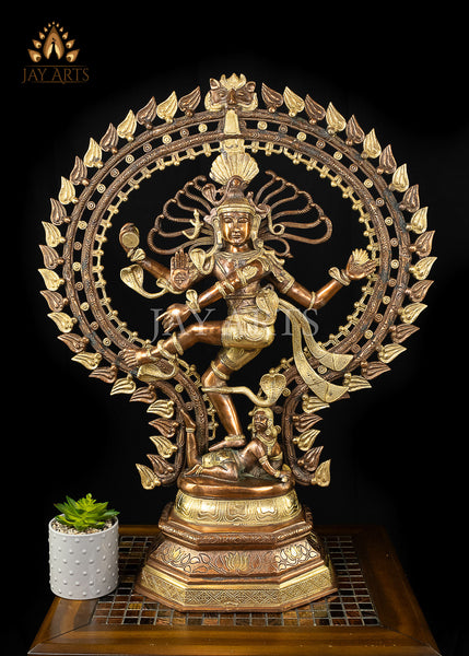 30” Brass Nataraja Statue - Shiva as The Supreme Cosmic Dancer