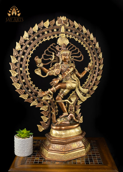 30” Brass Nataraja Statue - Shiva as The Supreme Cosmic Dancer