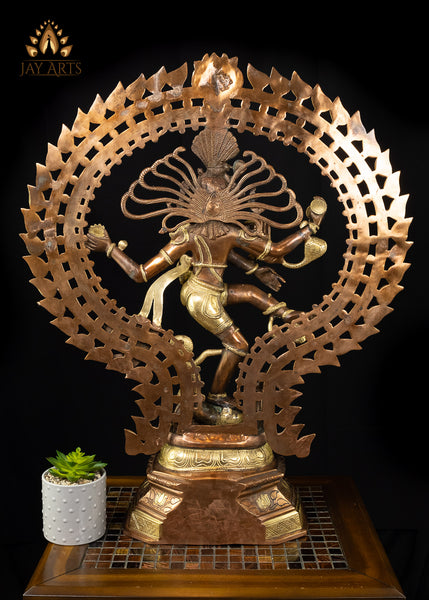 30” Brass Nataraja Statue - Shiva as The Supreme Cosmic Dancer