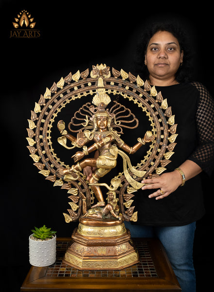 30” Brass Nataraja Statue - Shiva as The Supreme Cosmic Dancer