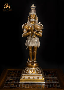 23” Standing Hanuman (Vayuputra) in Anjali mudra - Brass Anjaneya Statue