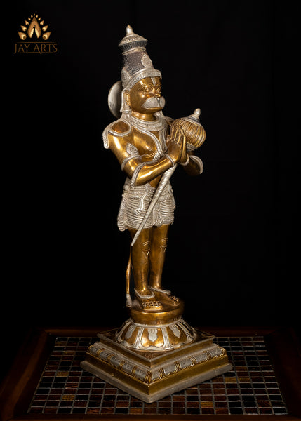 23” Standing Hanuman (Vayuputra) in Anjali mudra - Brass Anjaneya Statue