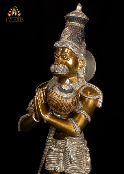 23” Standing Hanuman (Vayuputra) in Anjali mudra - Brass Anjaneya Statue
