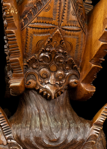 Rama Sita Balinese Wood Bust 20" | Hand-Carved Mahogany Statement Piece