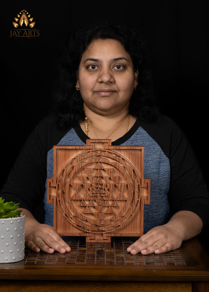 10" Shree Yantra Wood Carving