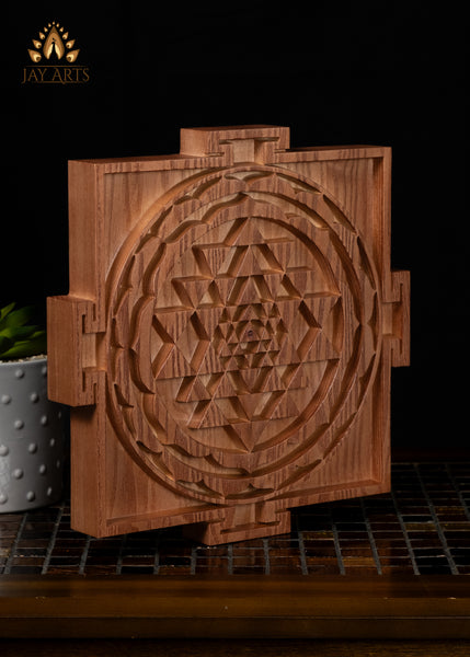 10" Shree Yantra Wood Carving