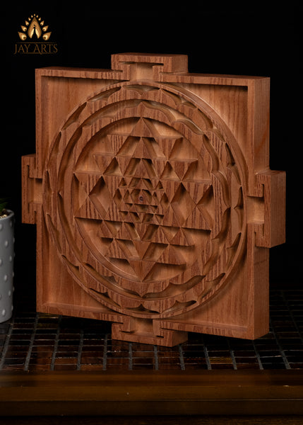 10" Shree Yantra Wood Carving