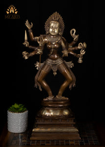 24” Standing Kaali Brass Statue - The Bold and Beautiful Kaali, an Embodiment of Shakthi
