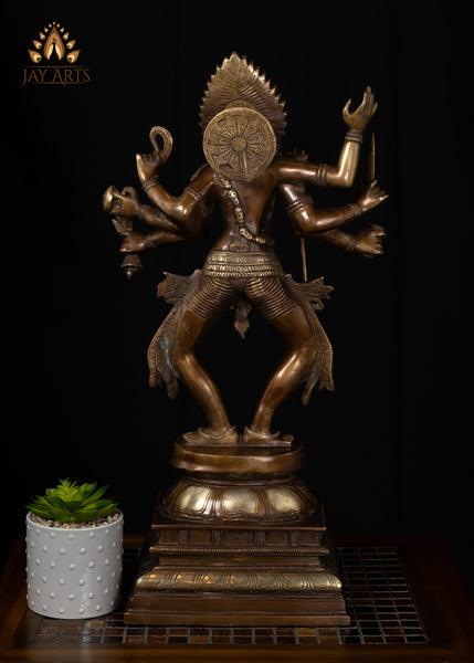 24” Standing Kaali Brass Statue - The Bold and Beautiful Kaali, an Embodiment of Shakthi