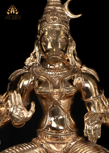 9" Panchaloha Bronze Varahi Amman Statue (Shakthi form of Varaha avatar of Vishnu)