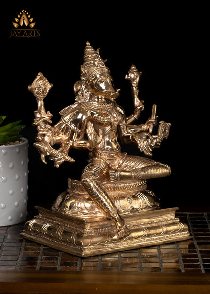 9" Panchaloha Bronze Varahi Amman Statue (Shakthi form of Varaha avatar of Vishnu)